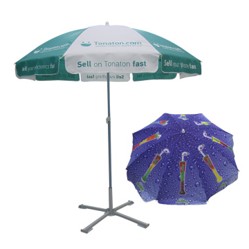 8Panels 7Ft Polyester Fabric Advertising Outdoor Beach Umbrella Beach Outdoor Umbrella